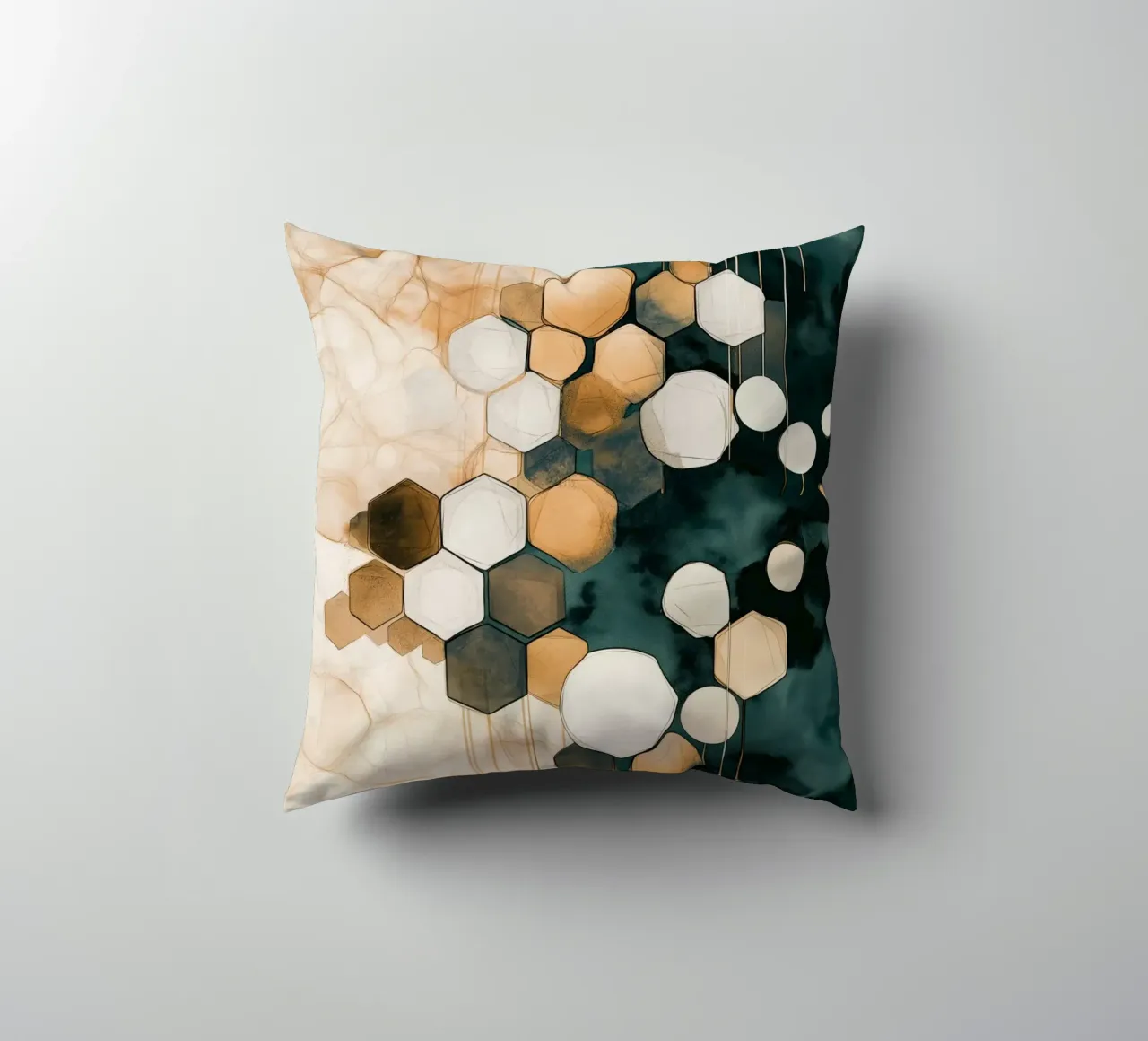 Hexagon abstract decorative cushion by Imagine