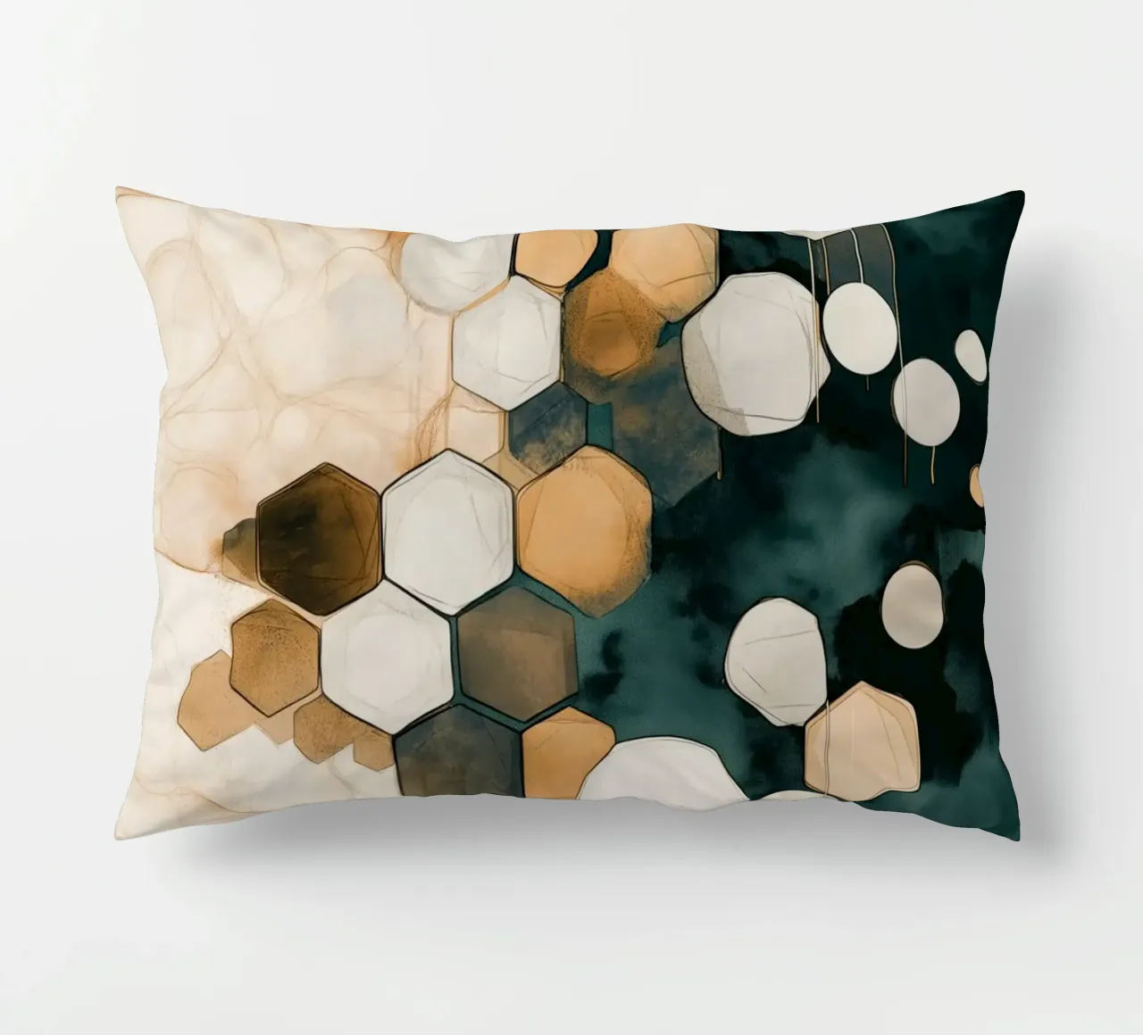 Hexagon abstract decorative cushion by Imagine