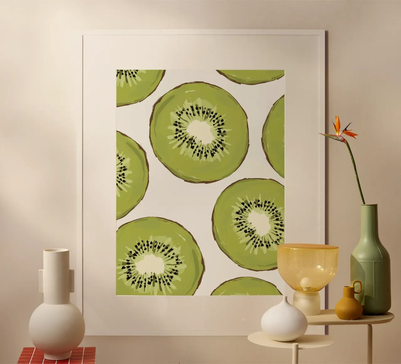 Illustrazione massima del kiwi poster con telaio in alluminio da Sixmai