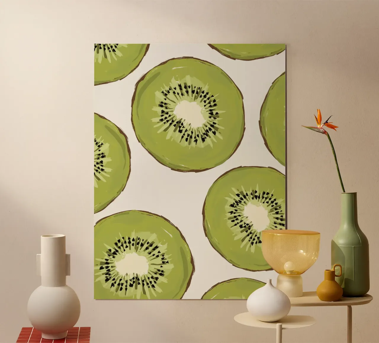 Illustrazione massima del kiwi poster con telaio in alluminio da Sixmai