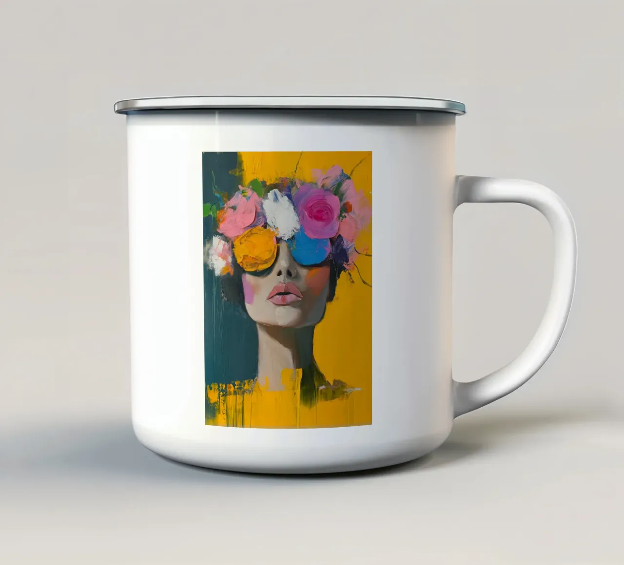 Donna astratta tazza in smalto da Imagine