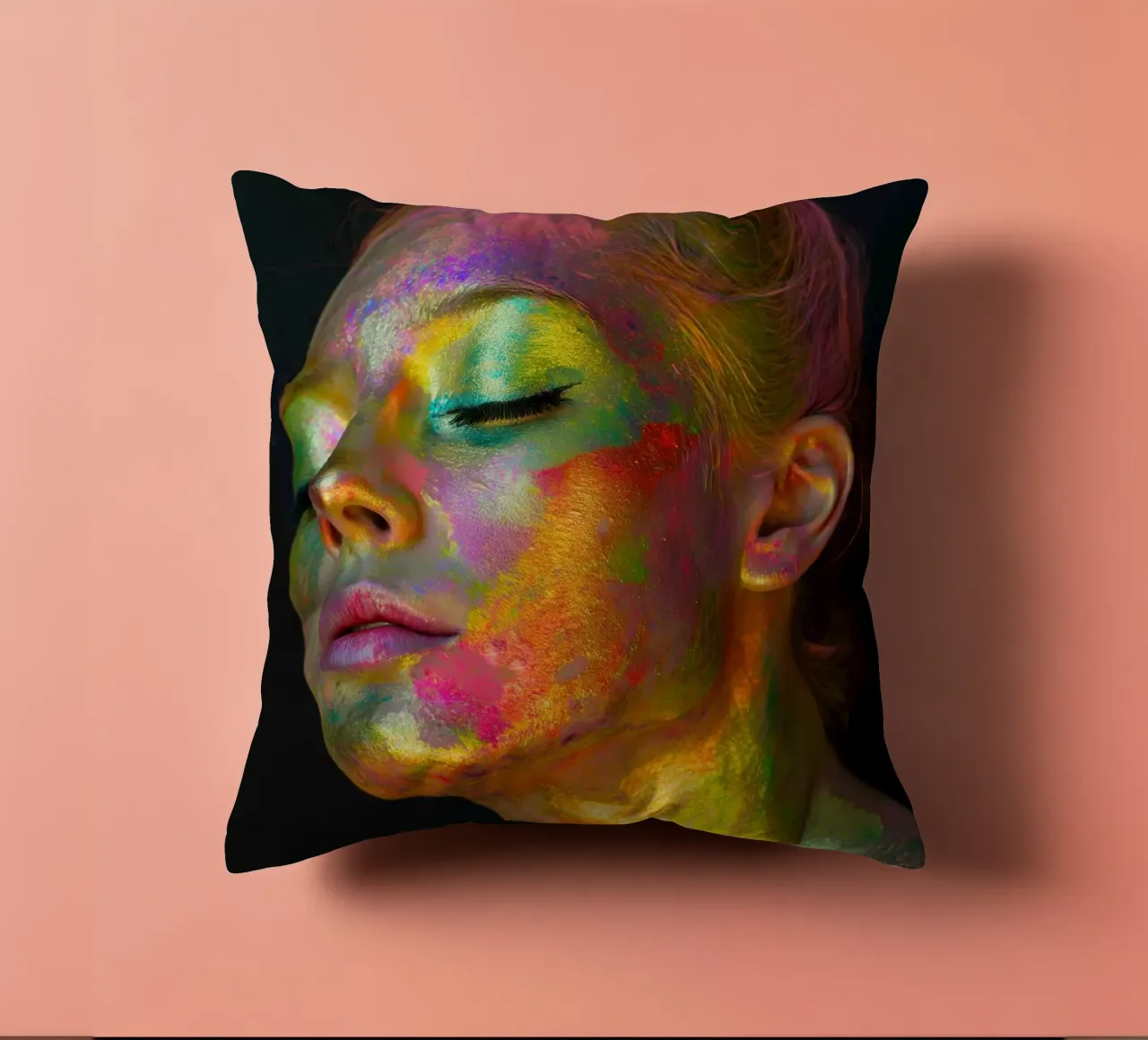 Volto di donna colorato cuscino da Imagine