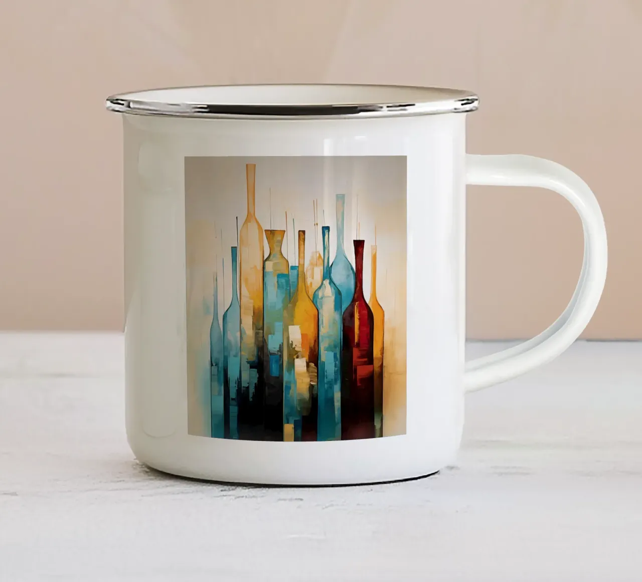 Flessen abstract emaille mok van Imagine