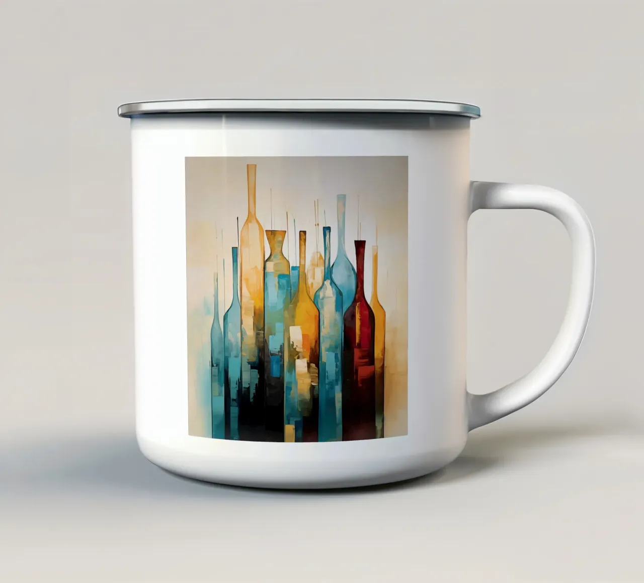Flessen abstract emaille mok van Imagine