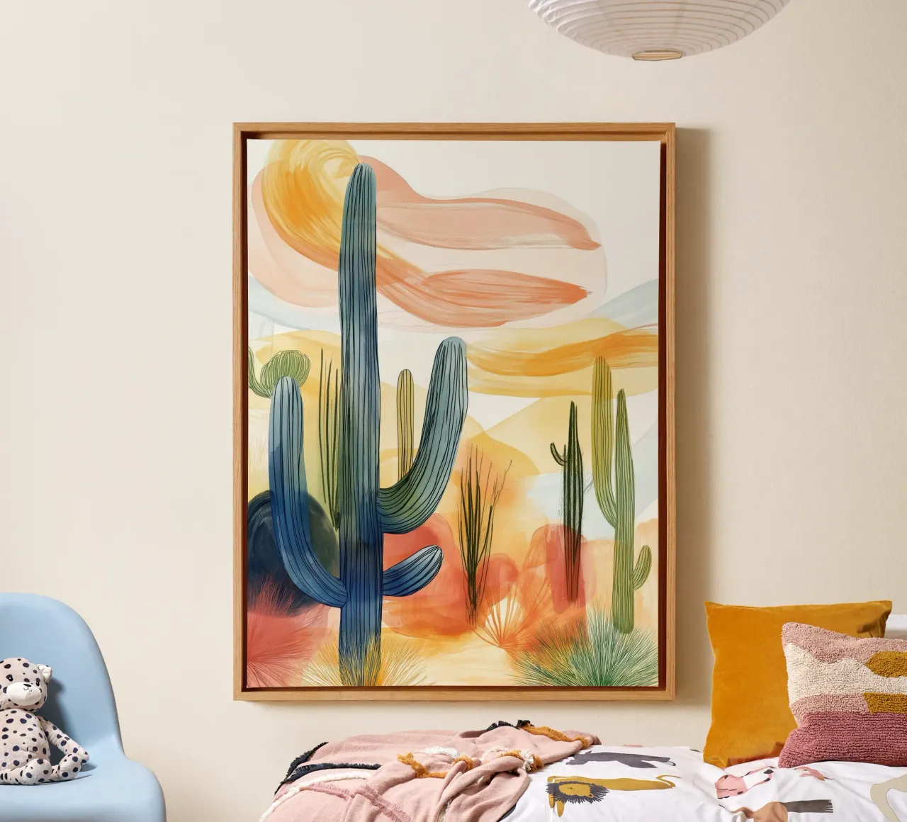 Cactus abstract canvas met Baklijst van Imagine