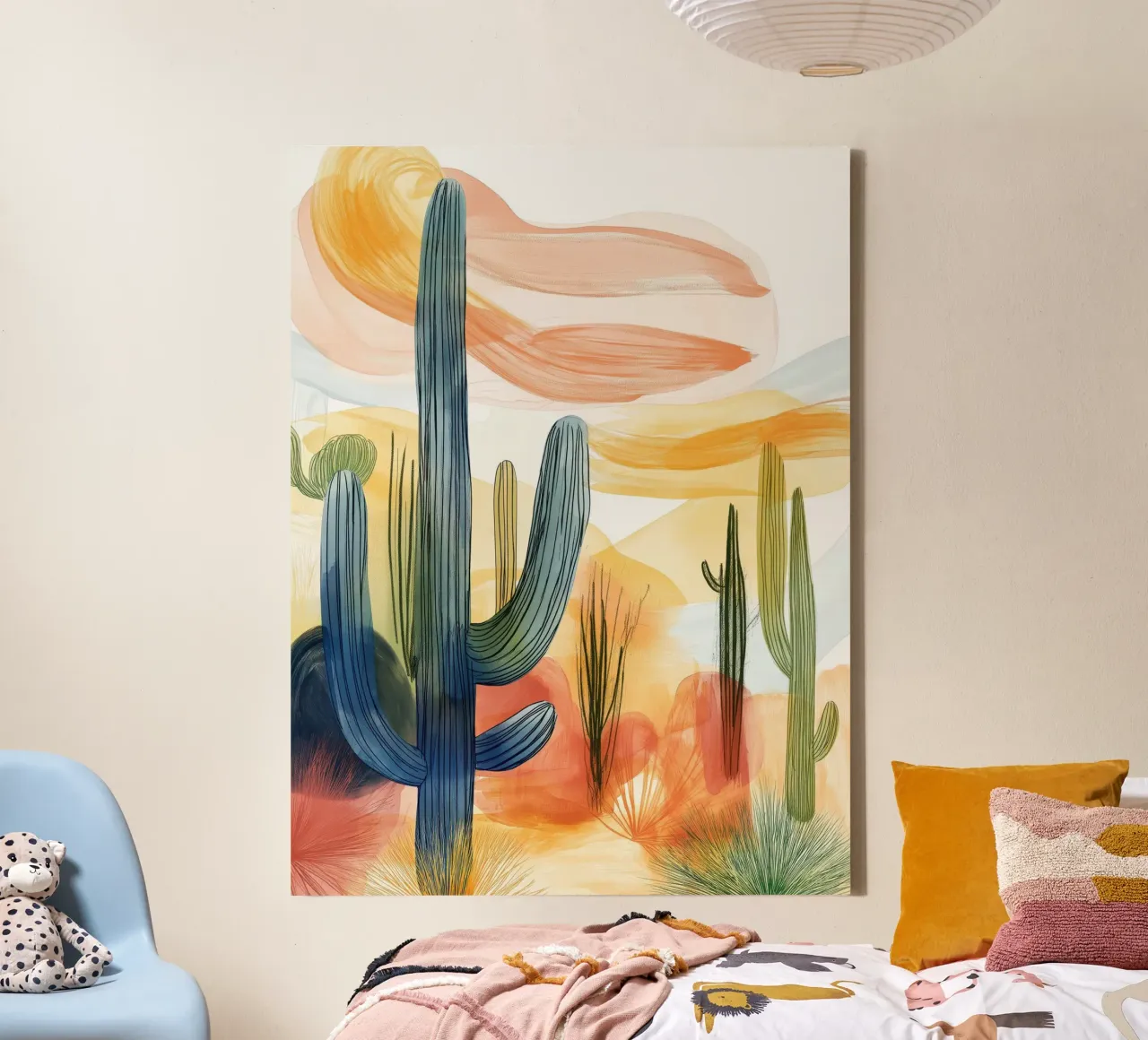 Cactus abstract canvas met Baklijst van Imagine