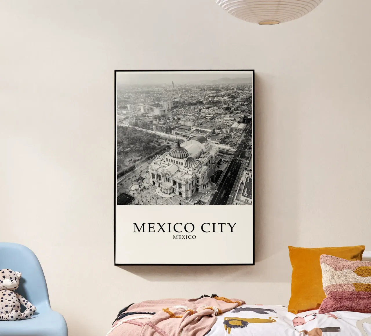 Città del Messico Architettura Skyline Cityscape Scala di grigi plexiglass da Charnwood Prints