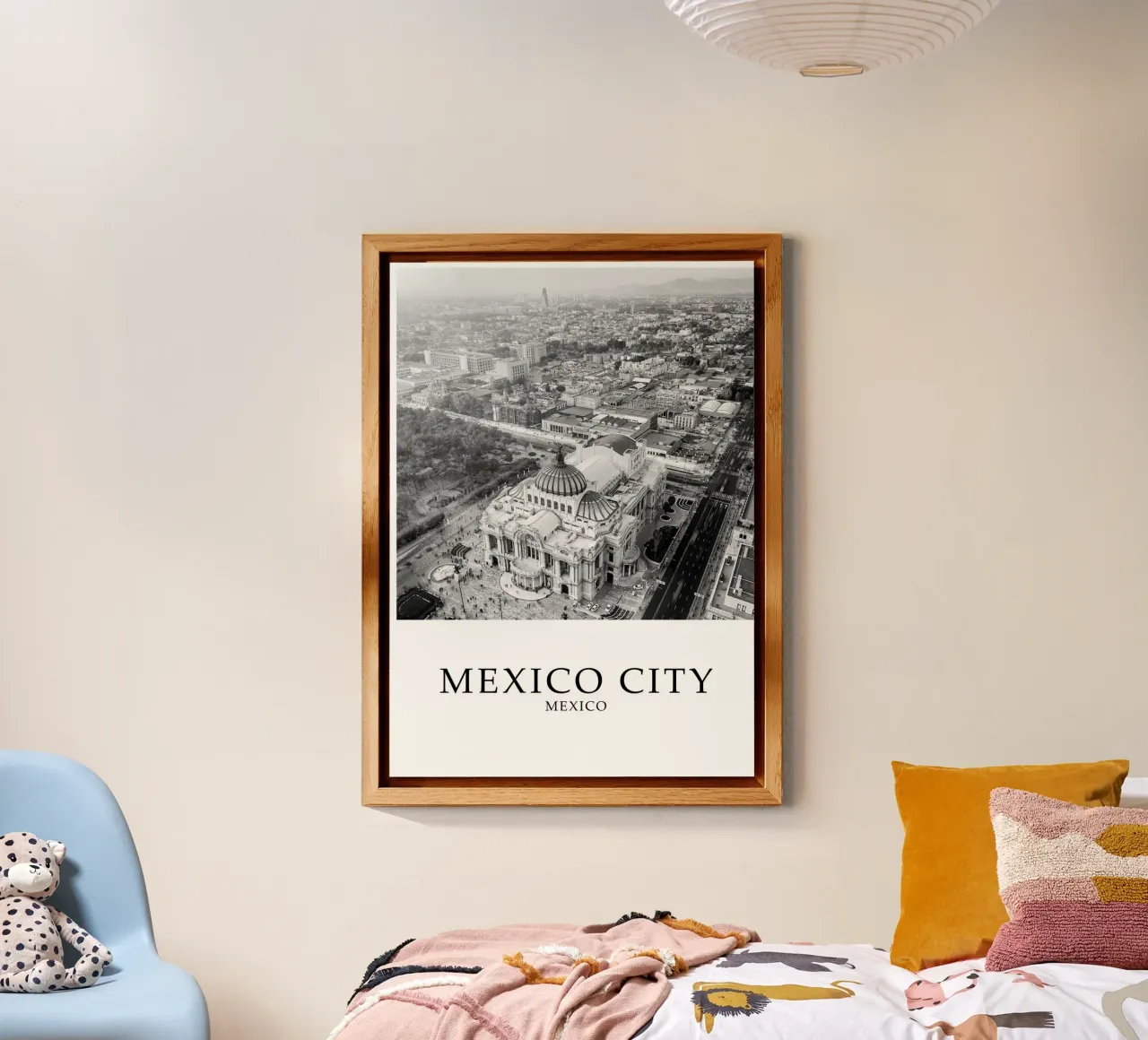 Città del Messico Architettura Skyline Cityscape Scala di grigi alluminio dibond da Charnwood Prints