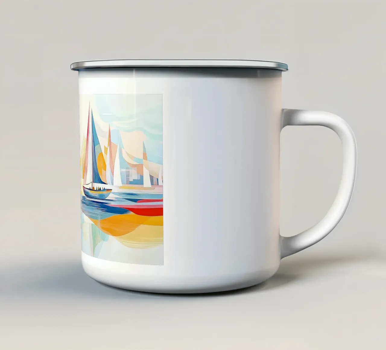 Zeilboot astratto tazza in smalto da Imagine