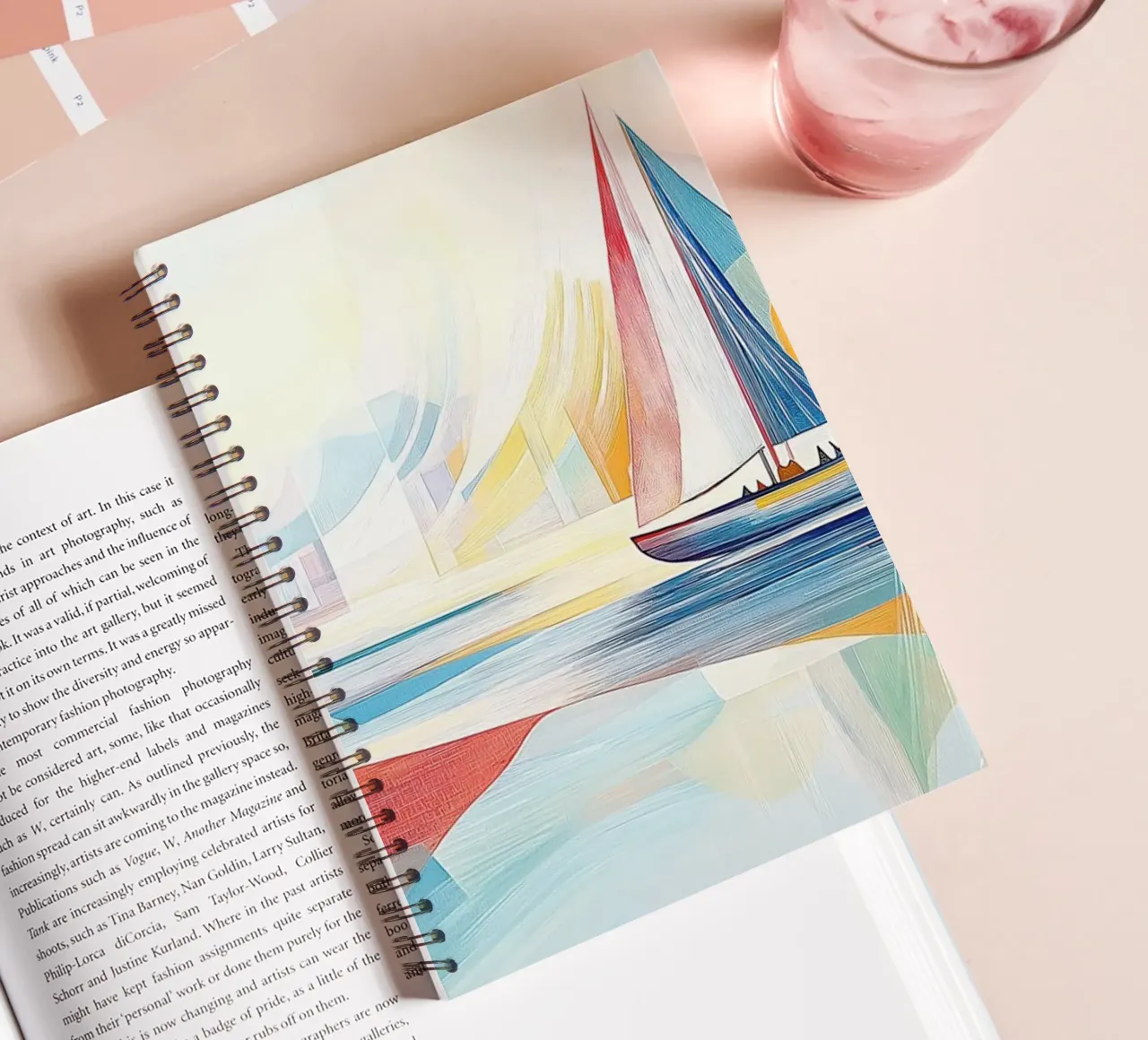 Zeilboot abstract spiral notebook by Imagine