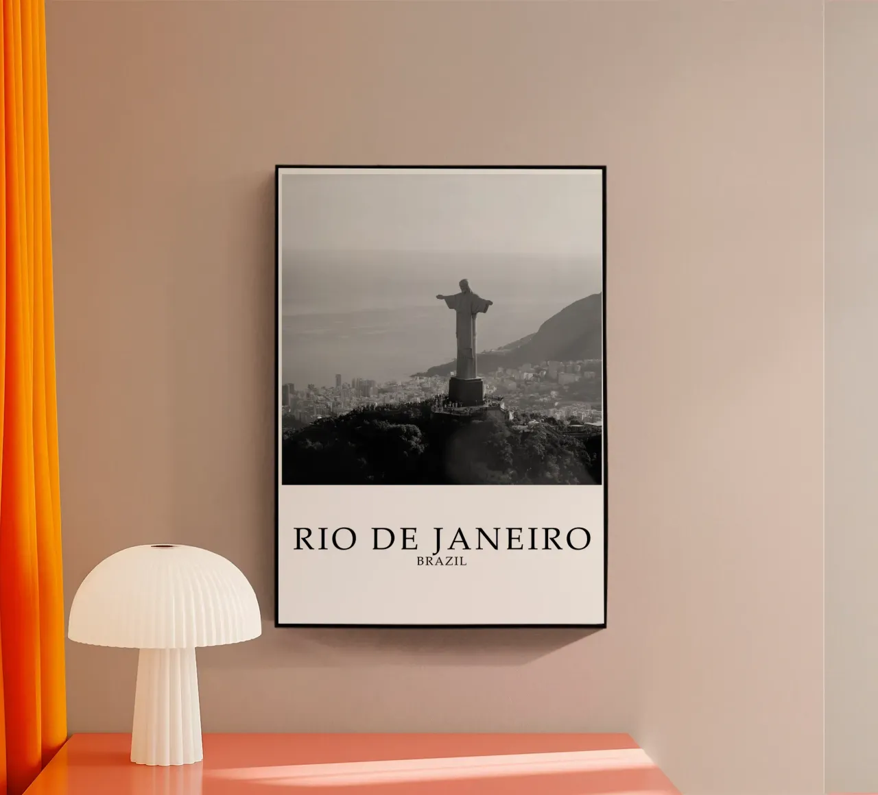 Rio de Janeiro Brasile Cristo Redentore Skyline in scala di grigi plexiglass da Charnwood Prints
