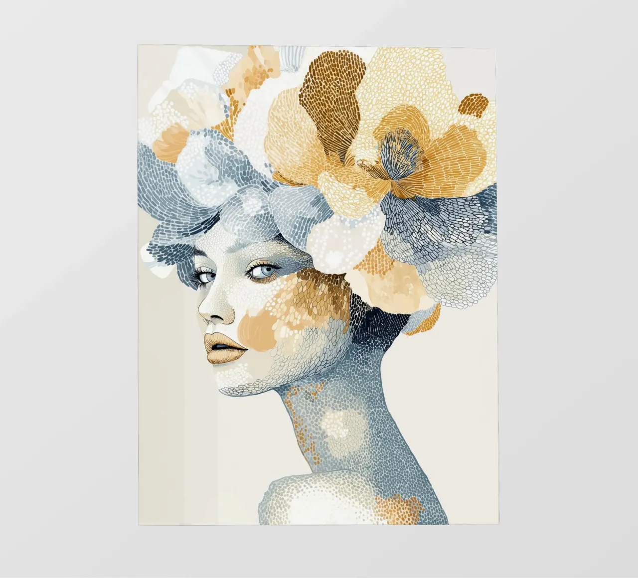 Donna con capelli a fiori telo in pvc da Imagine