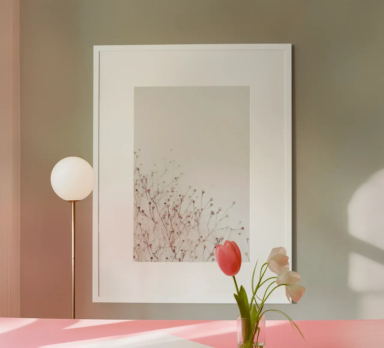 Fiori selvatici - Sogno pastello poster con telaio in alluminio da Ingrid Beddoes