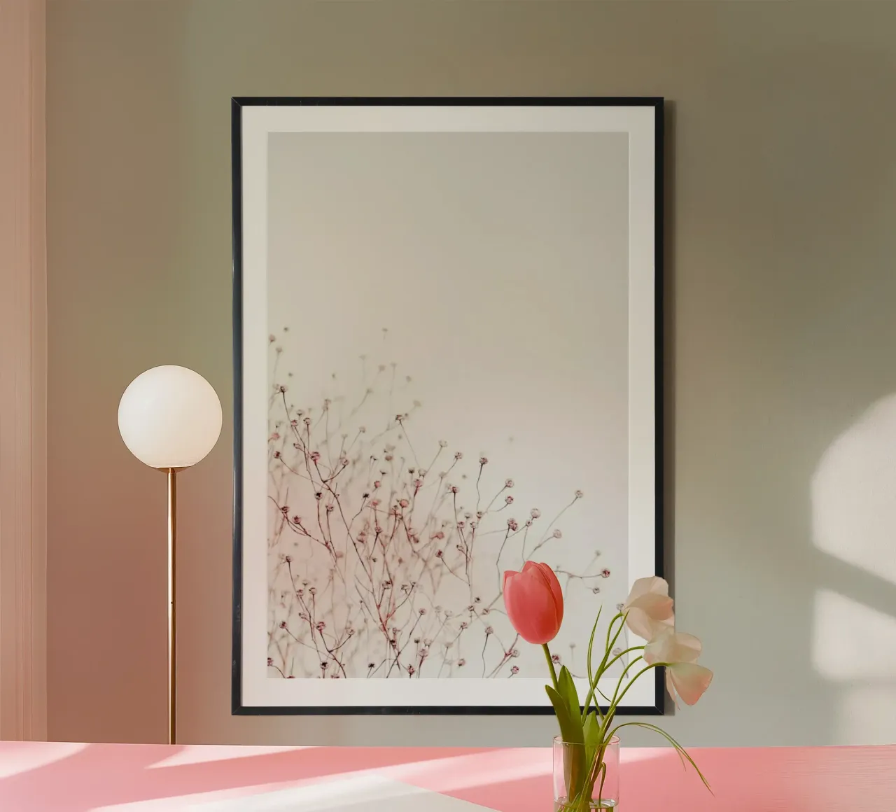 Fiori selvatici - Sogno pastello poster con telaio in alluminio da Ingrid Beddoes