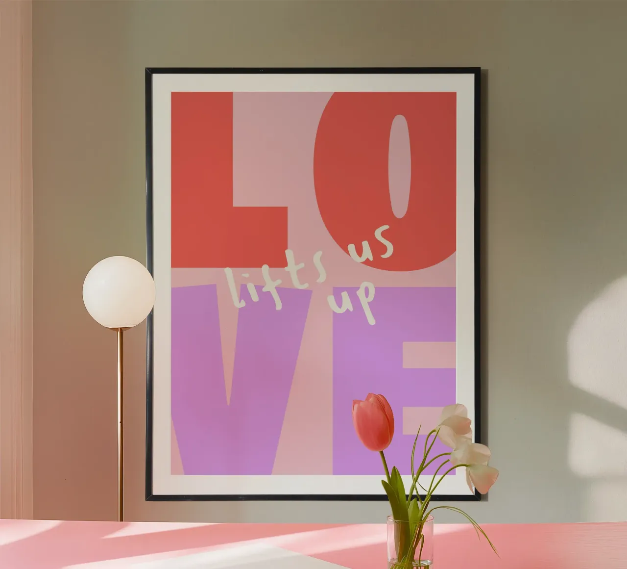 Love lifts us up II poster con telaio in alluminio da Bureau Purpur