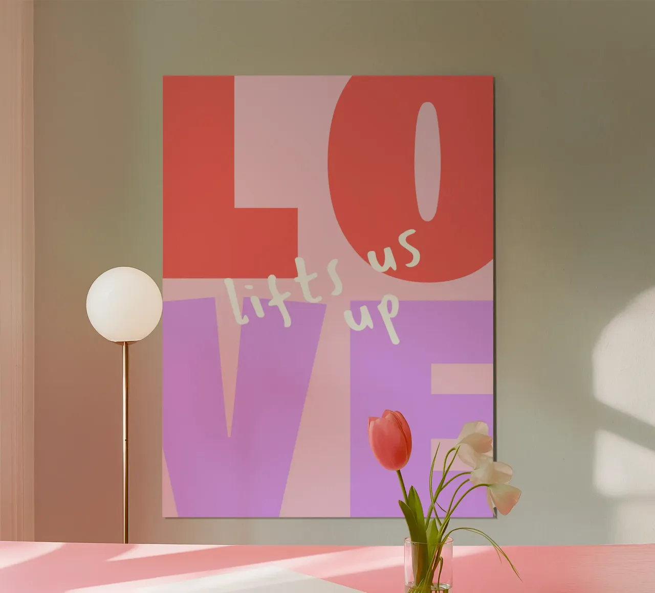 Love lifts us up II poster con telaio in alluminio da Bureau Purpur