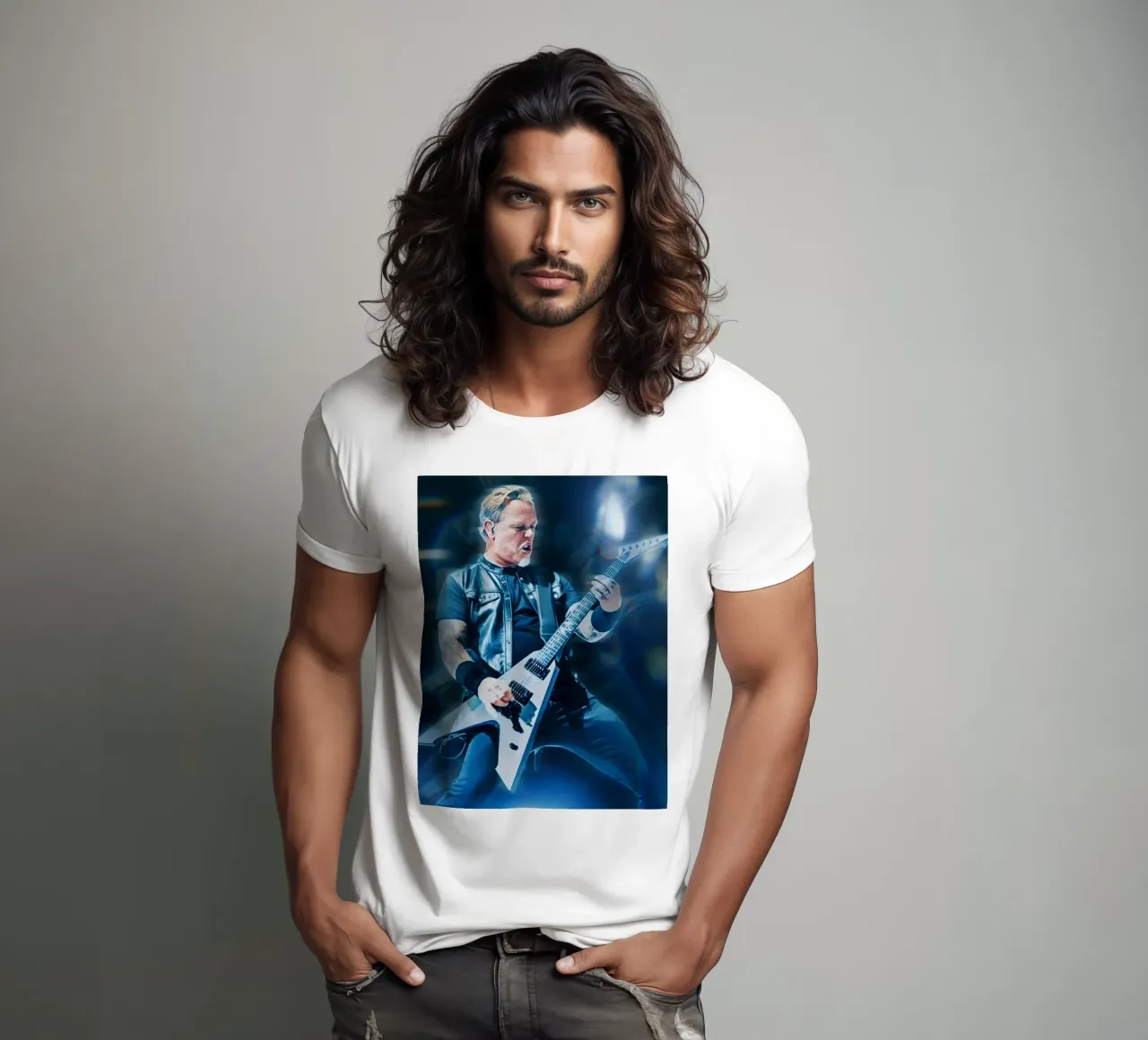 James Hetfield t-shirt da Low poly art