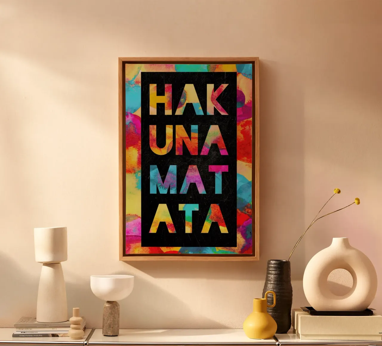 Hakuna Matata 1 canvas met Baklijst van Elisabeth Fredriksson