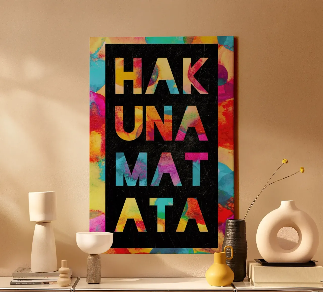 Hakuna Matata 1 canvas met Baklijst van Elisabeth Fredriksson