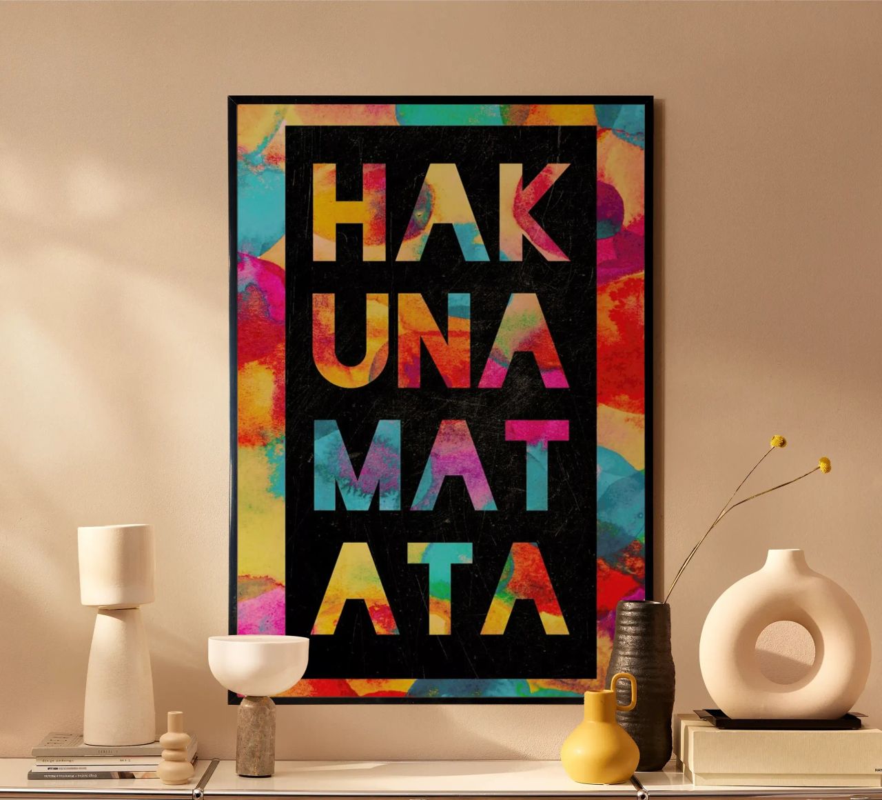 Hakuna Matata 1 poster con marco de aluminio de Elisabeth Fredriksson