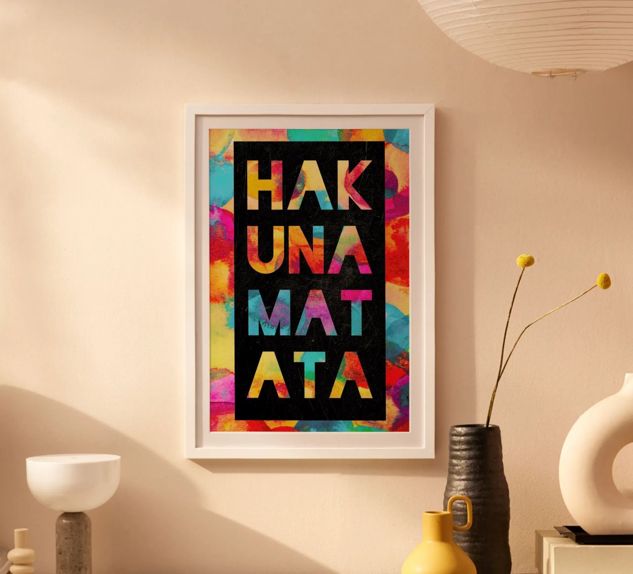 Hakuna Matata 1 poster con marco de aluminio de Elisabeth Fredriksson