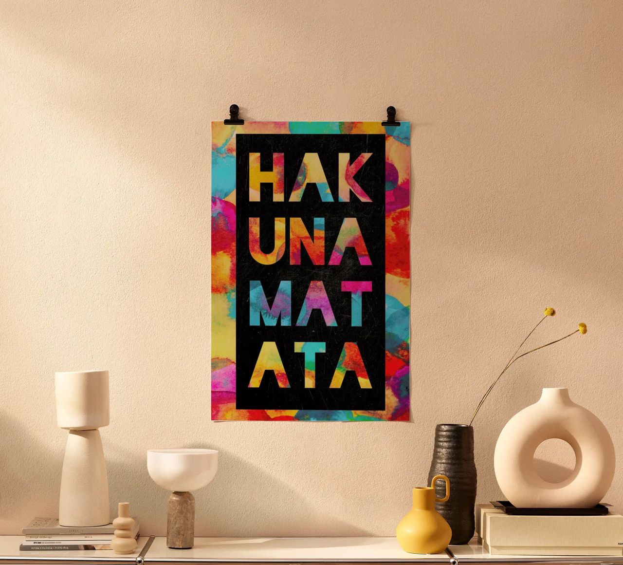 Hakuna Matata 1 poster con marco de aluminio de Elisabeth Fredriksson