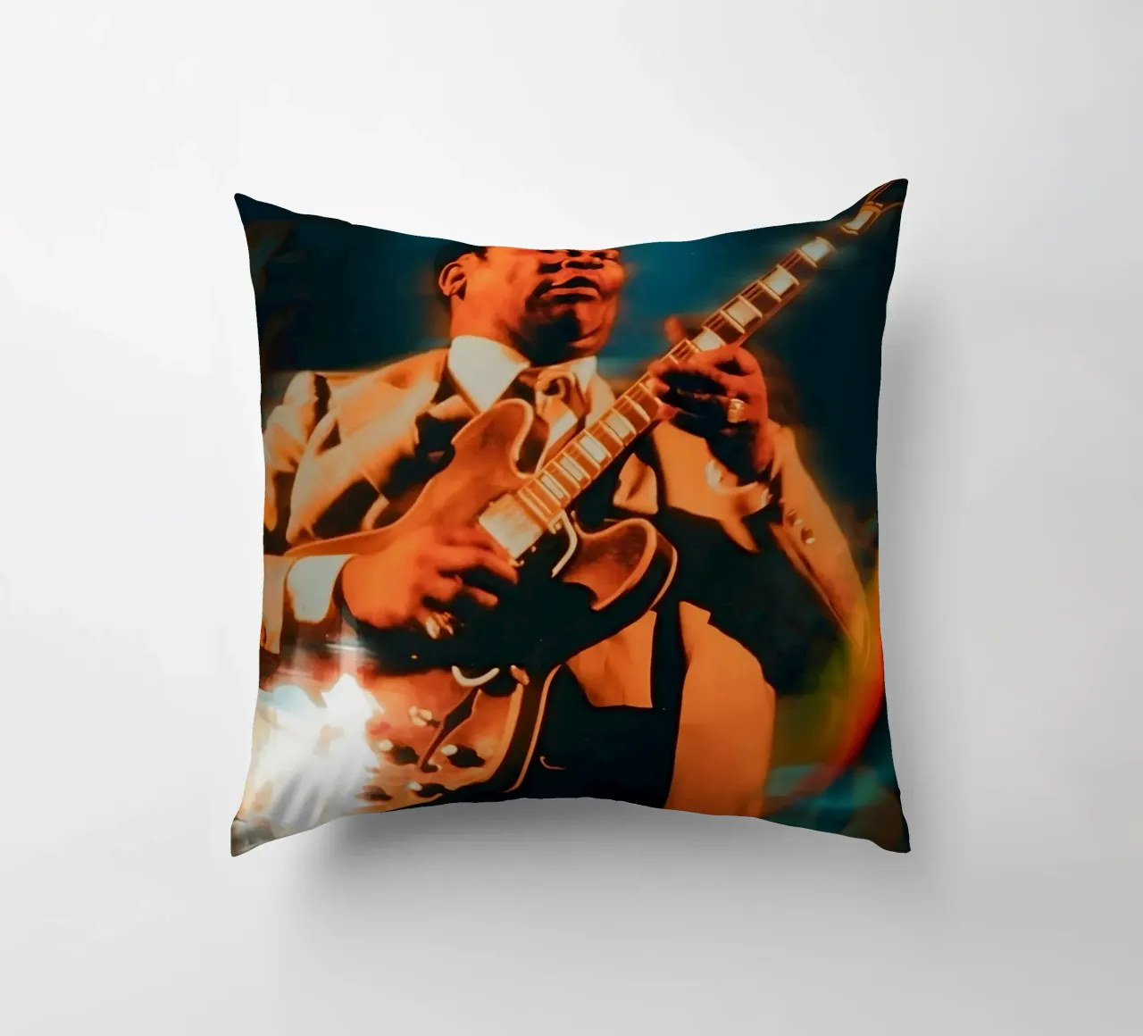 B.B. King cuscino da Low poly art