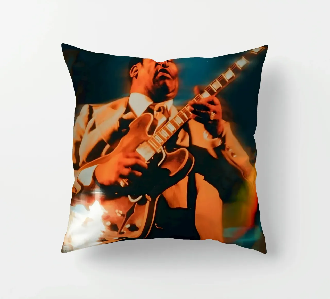 B.B. King cuscino da Low poly art