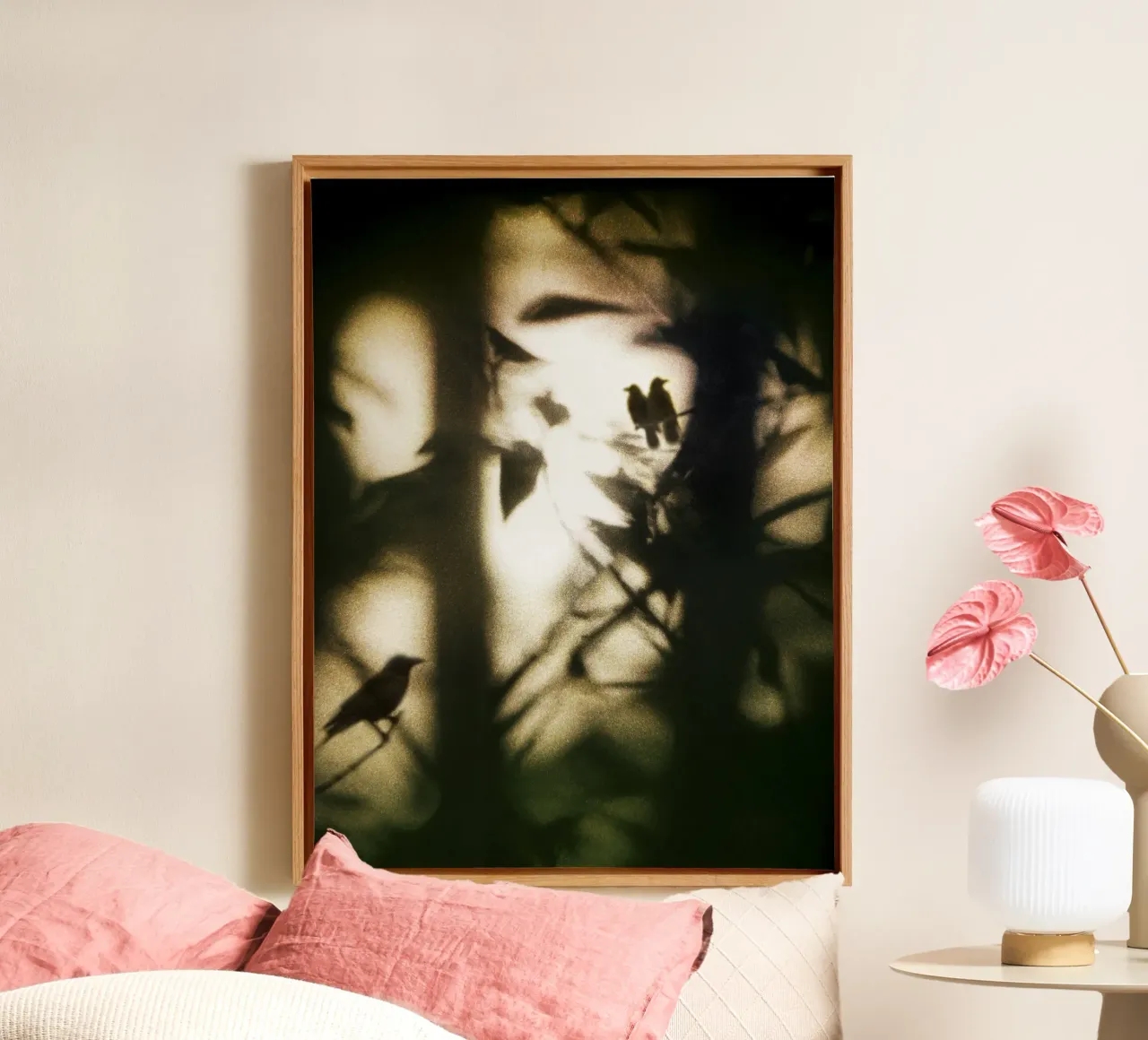 Three Birds canvas met Baklijst van Angelo Cerantola