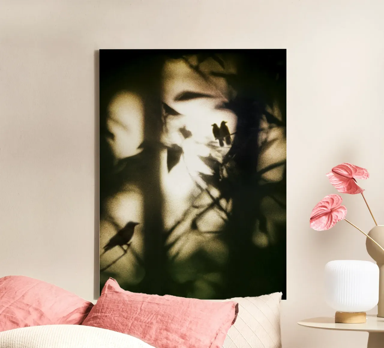 Three Birds canvas met Baklijst van Angelo Cerantola