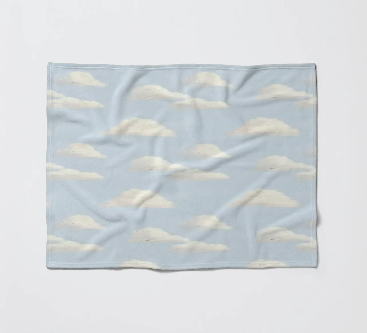 Valzer di nuvole bianche in un cielo blu pastello Calma e spiritualità coperta in pile da Gentle Echoes Art