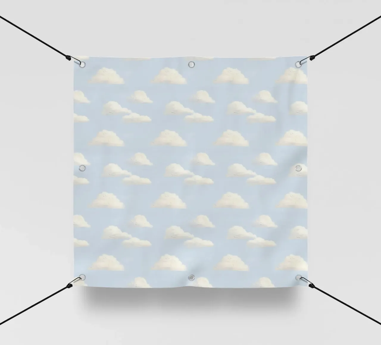 Valzer di nuvole bianche in un cielo blu pastello Calma e spiritualità telo in pvc da Gentle Echoes Art
