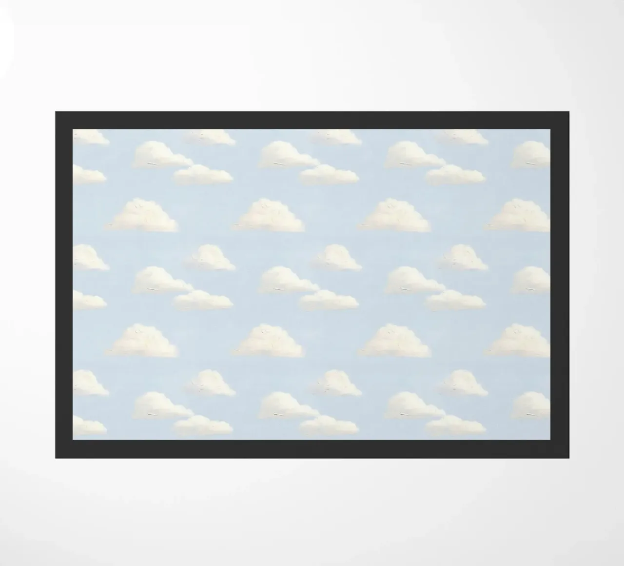 Valzer di nuvole bianche in un cielo blu pastello Calma e spiritualità zerbino da Gentle Echoes Art
