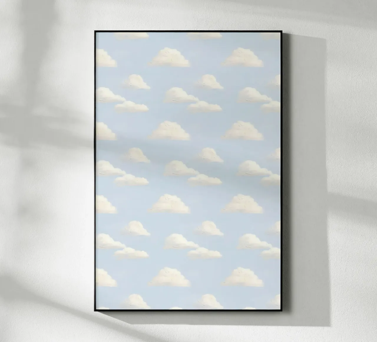 Valzer di nuvole bianche in un cielo blu pastello Calma e spiritualità plexiglass da Gentle Echoes Art