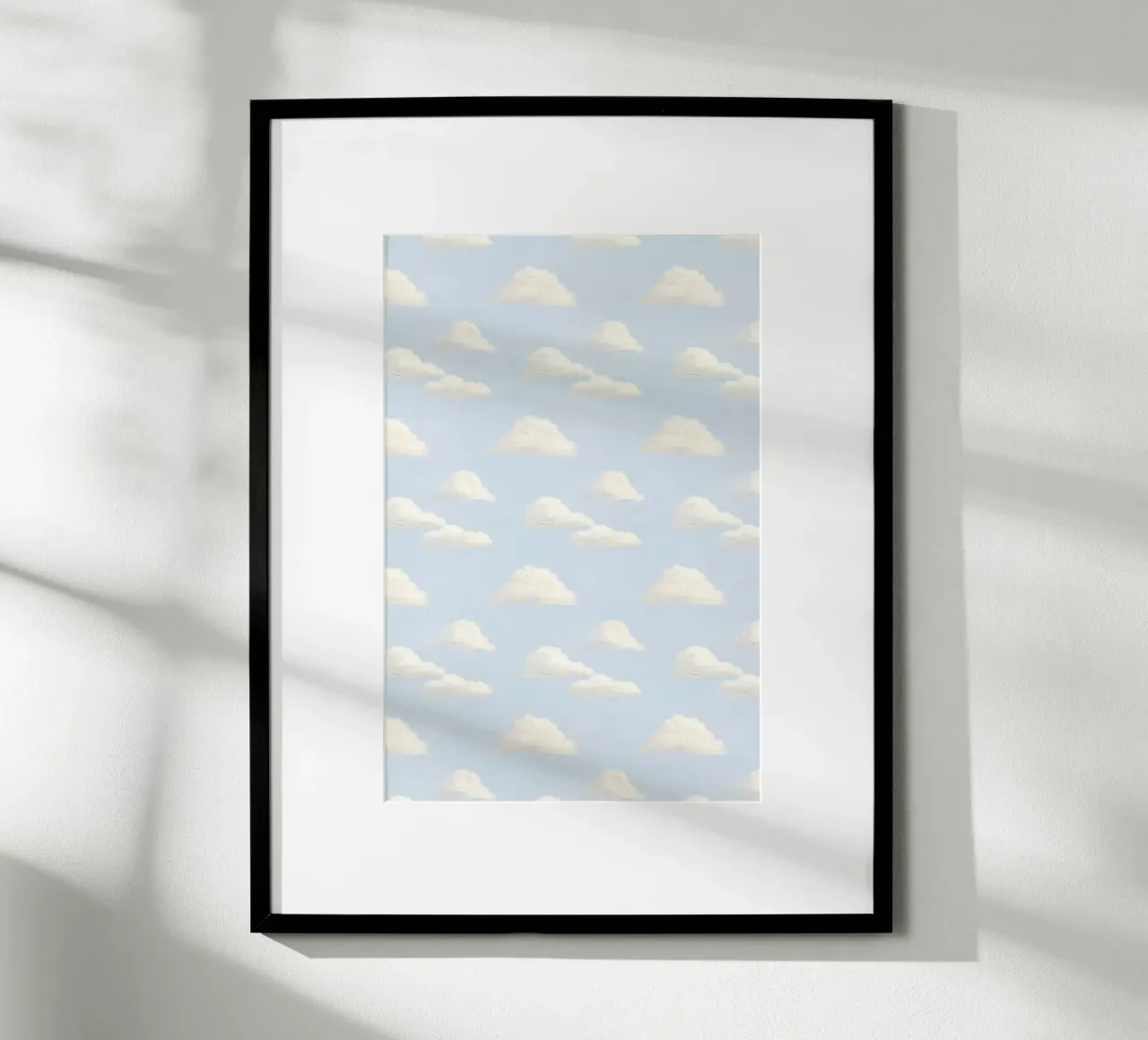 Valzer di nuvole bianche in un cielo blu pastello Calma e spiritualità carta hahnemühle da Gentle Echoes Art