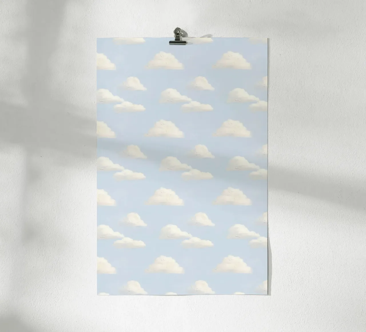 Valzer di nuvole bianche in un cielo blu pastello Calma e spiritualità carta hahnemühle da Gentle Echoes Art