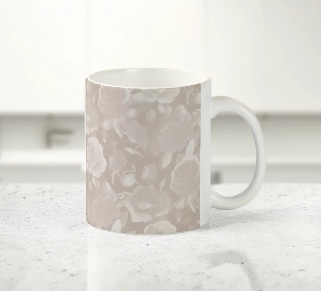 Rose in fiore Taupe tazza in ceramica da SilverPegasus