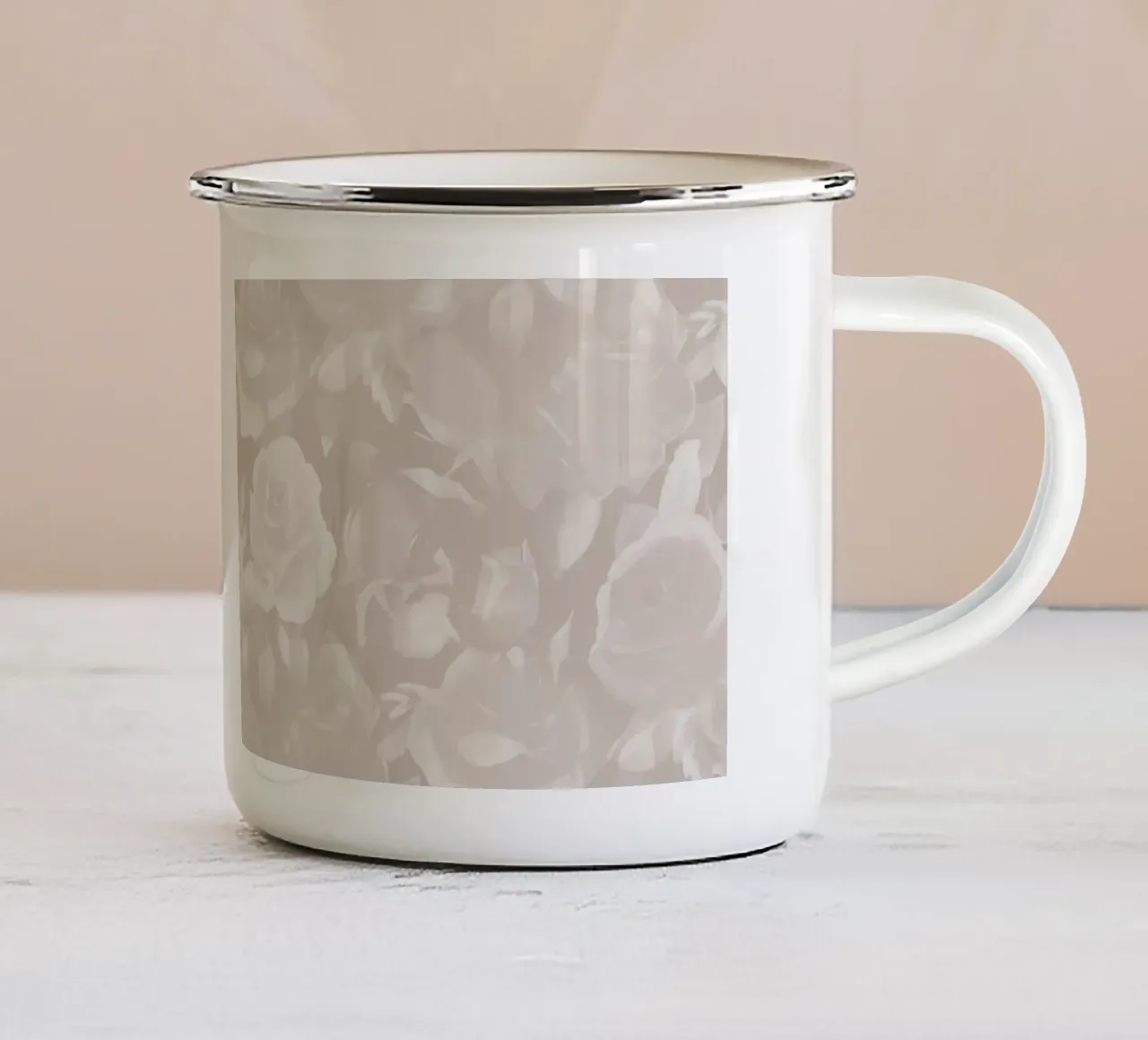 Rose in fiore Taupe tazza in smalto da SilverPegasus