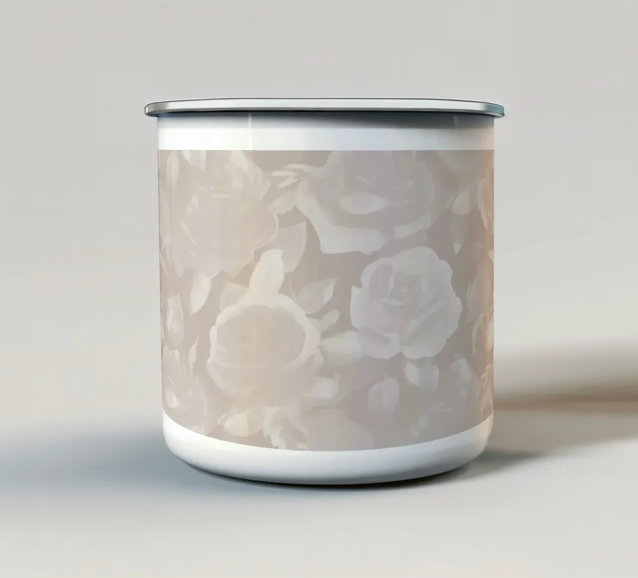 Rose in fiore Taupe tazza in smalto da SilverPegasus