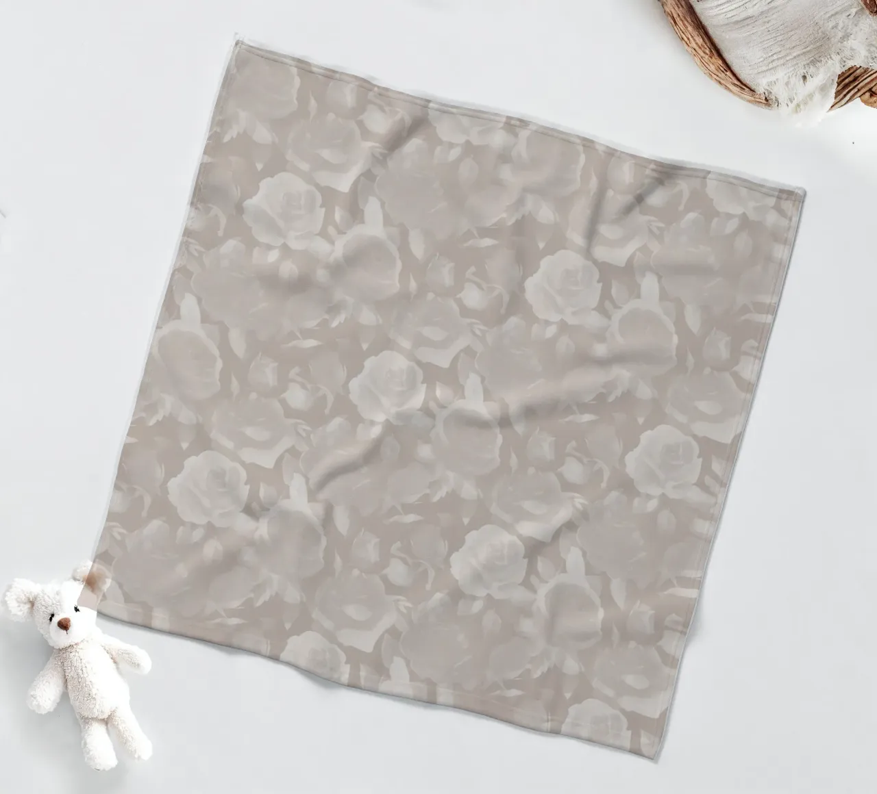 Rose in fiore Taupe coperta in pile da SilverPegasus