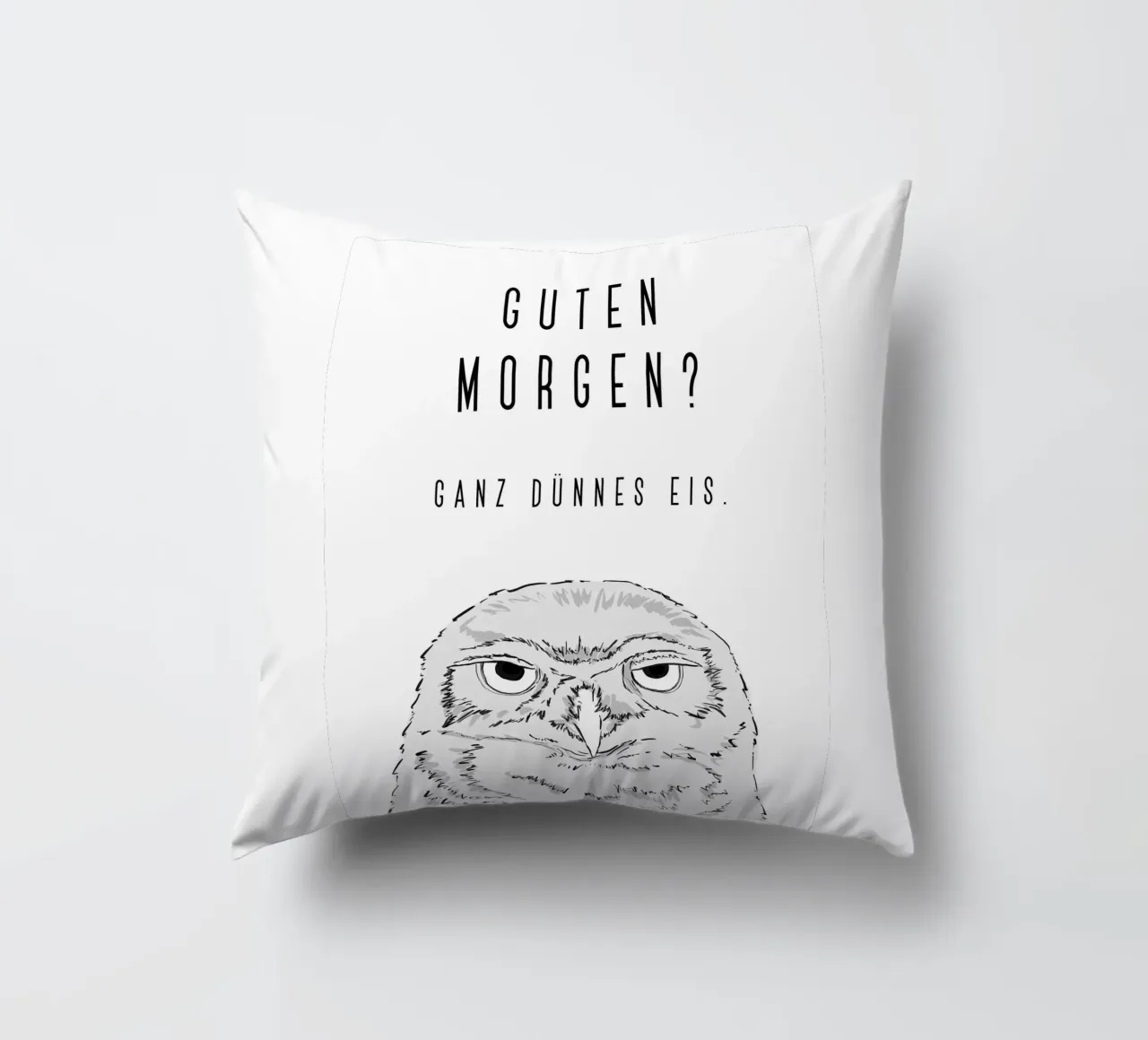 Guten Morgen - Grumpy owl cuscino da BAINAI