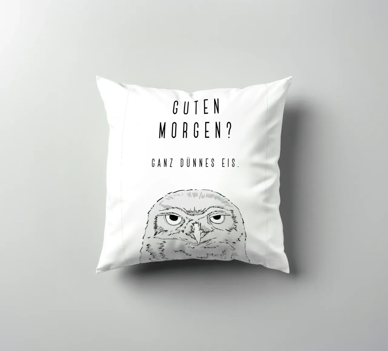 Guten Morgen - Grumpy owl cuscino da BAINAI