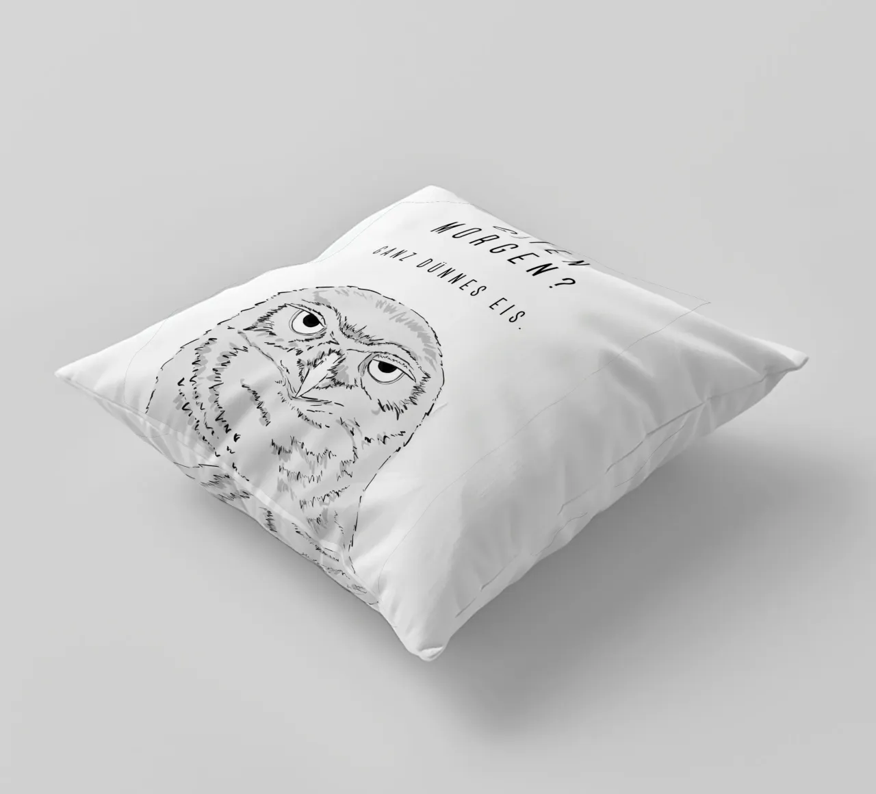 Guten Morgen - Grumpy owl cuscino da BAINAI