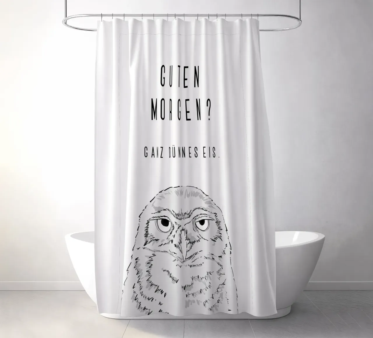 Guten Morgen - Grumpy owl tenda da doccia da BAINAI