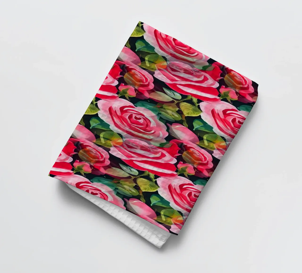 Lush Big Roses Hot Pink tea towel by SilverPegasus