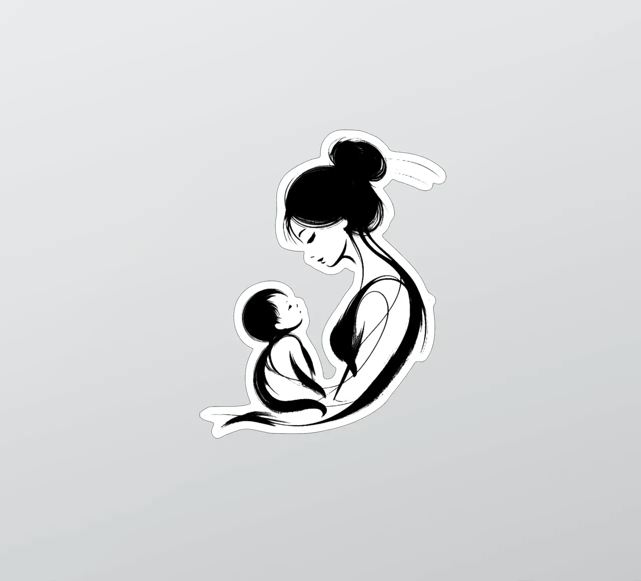 Mutter und Kind Sticker von Digital Naive