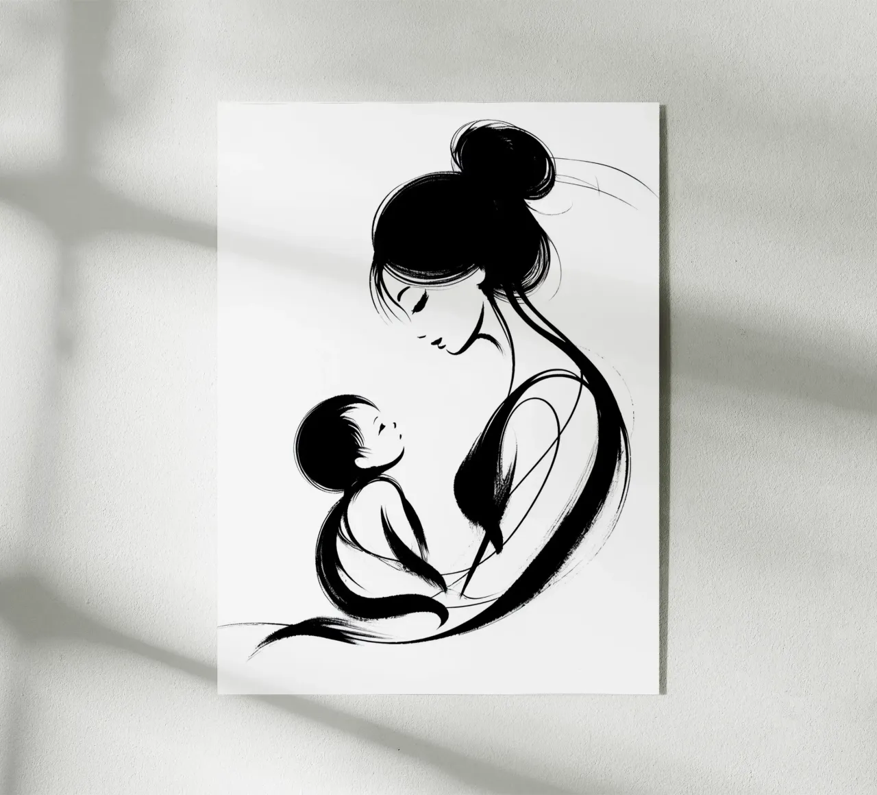 Moeder en kind acryl van Digital Naive