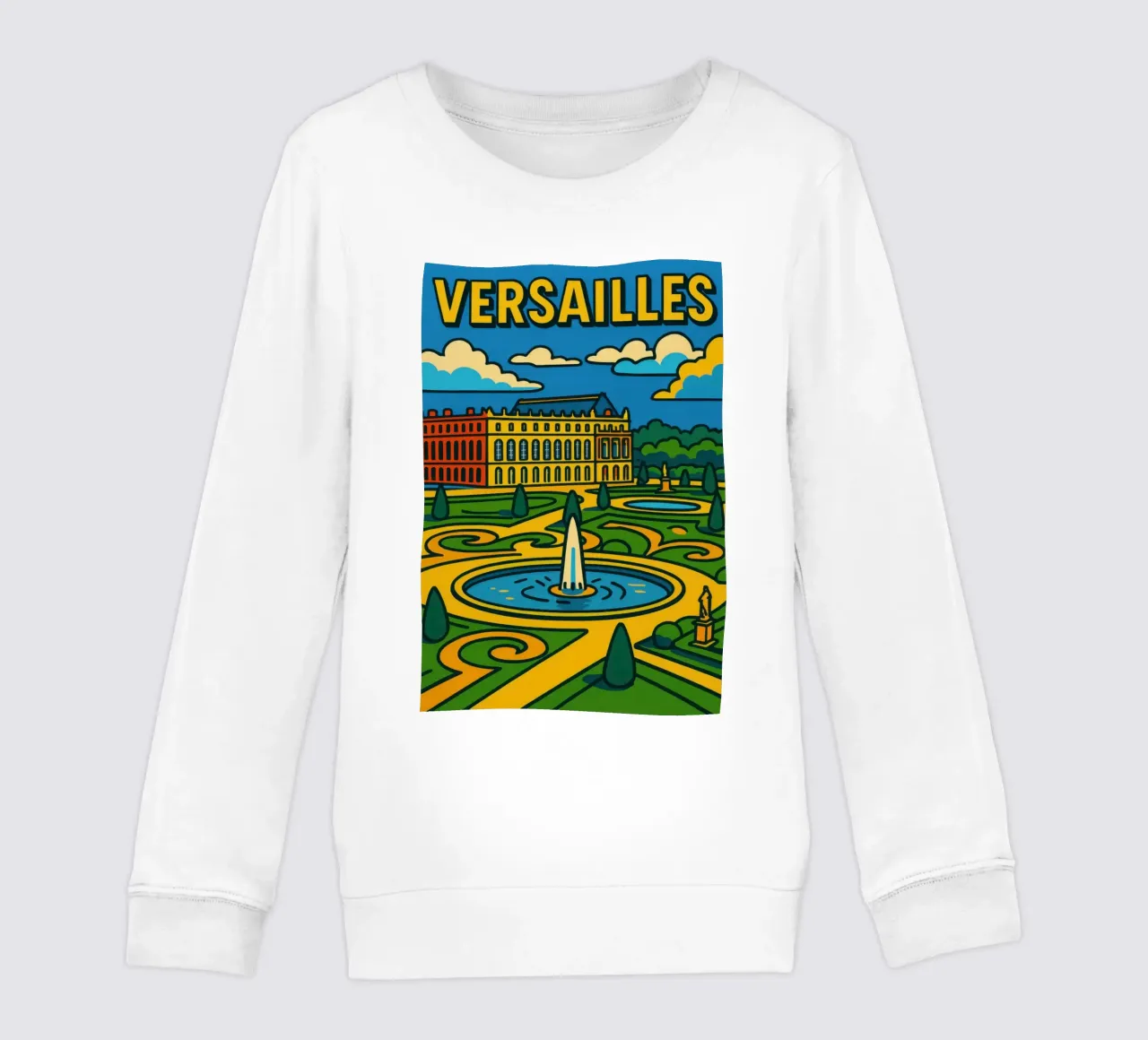 La versione pop di Versailles: una grandezza geometrica felpa bambino da JETLAG | affiches voyage