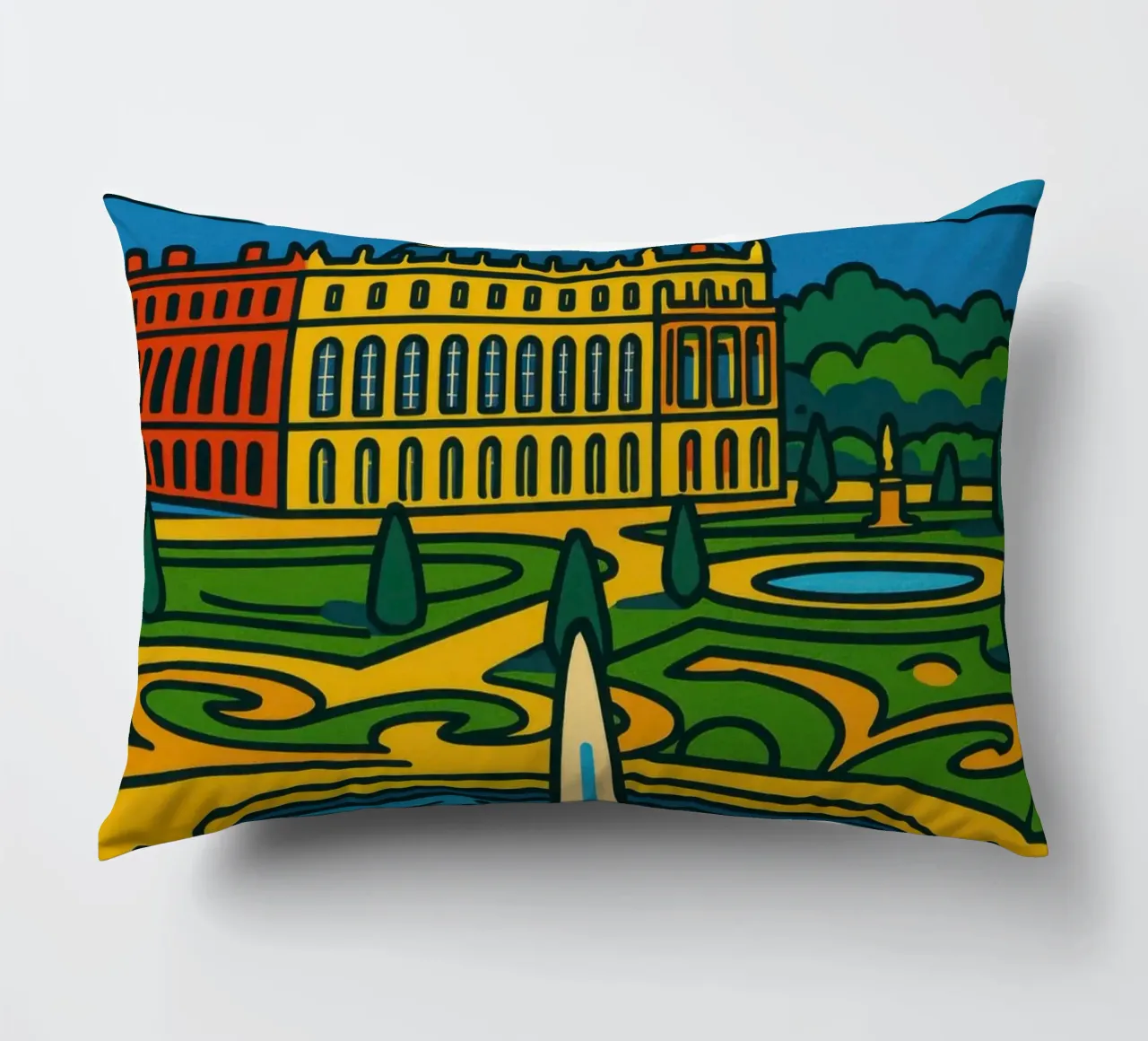 La versione pop di Versailles: una grandezza geometrica cuscino da JETLAG | affiches voyage