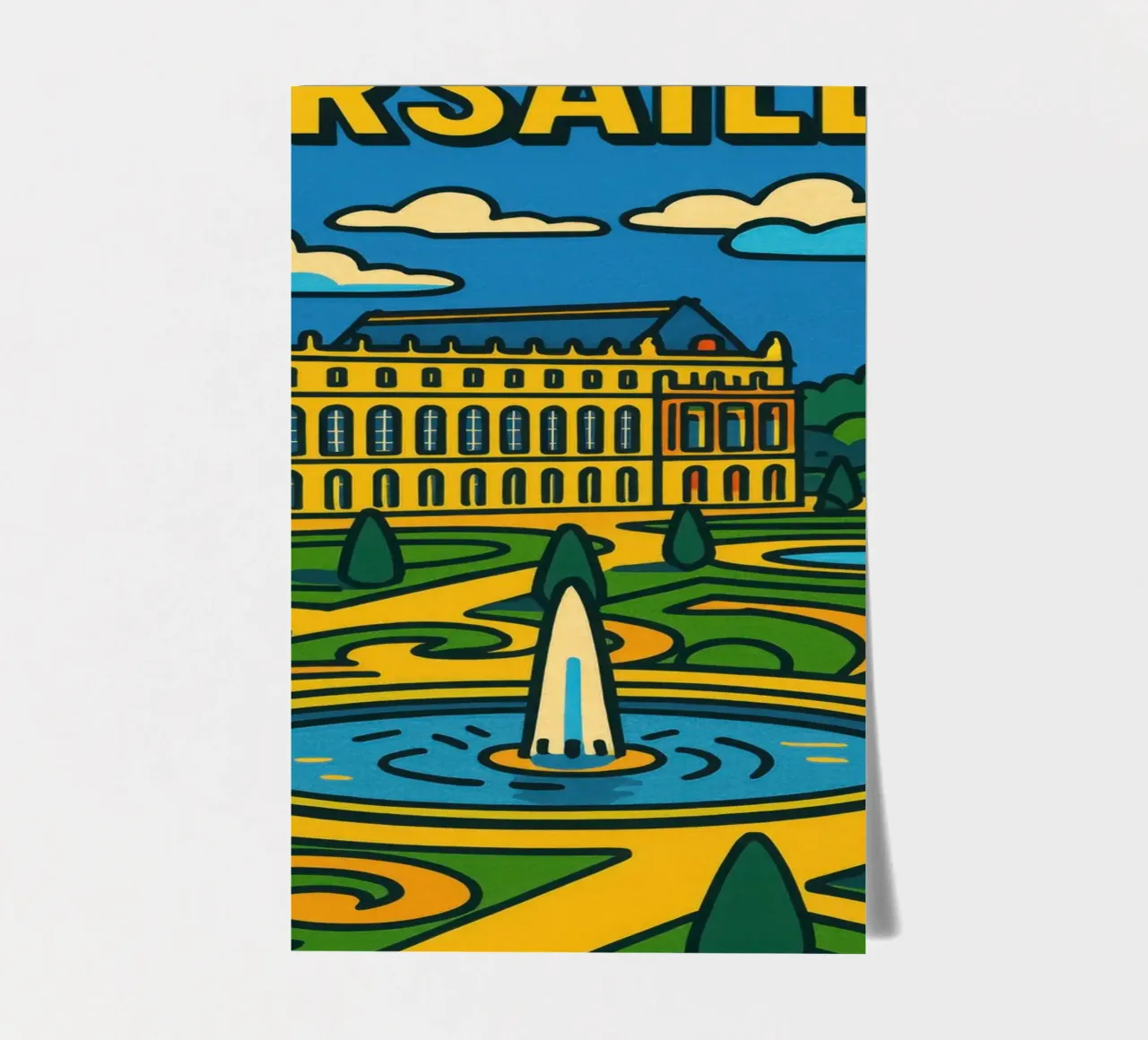 Pop version of Versailles - geometric grandeur sticker sheet by JETLAG | affiches voyage